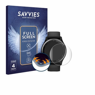Savvies - Screenprotector voor Garmin Vivomove Sport - Folie Beschermfolie transparant volledig dekking 4 Stuks