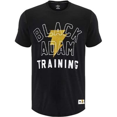 Under Armour Black Adam Graphic 2 American Vintage Letter Print Crew Neck Korte Mouw T-Shirt Heren Tops 1377758-001 XS gray