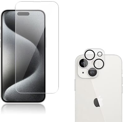 Screenprotector en Camera Glas Lens Protector voor iPhone 15 Plus - 2-in-1 Set 9H Gehard Beschermglas - Extra Gehard HD Transparant en Krasbestendig - Full Cover Tempered Glass Screen Cover