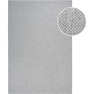 Muratap Lora plus laagpolig effen vloerkleed geweven design grijs- 80x200 cm