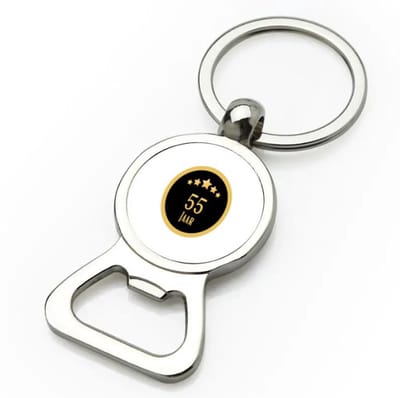 Akyol - 55 jaar flesopener - Hoera 55 jaar - iemand die 55 jaar is geworden of 55 jaar lang een relatie hebben of getrouwd zijn - verjaardagscadeau - verjaardag - cadeau - kado - geschenk - gift - relatie - trouwdag - jubileum - 9 bij 3 cm