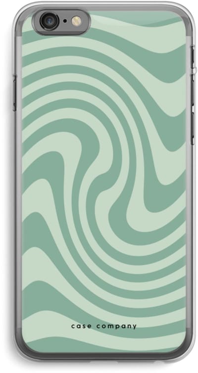 Case Company® - Hoesje geschikt voor iPhone 6 PLUS / 6S PLUS hoesje - Swirl Groen - Soft Cover Telefoonhoesje - Bescherming aan alle Kanten en Schermrand