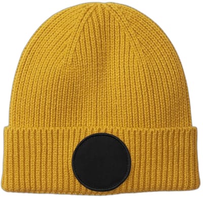 Circular Fashion Patch Beanie – Mustard/Black One Size