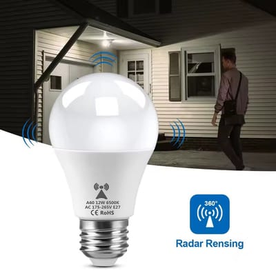 Radar Motion Induction LED lamp 12 W - day off- night on Dag en nacht - Sensor lamp - Smart lamp - LED Lamp met Bewegingssensor