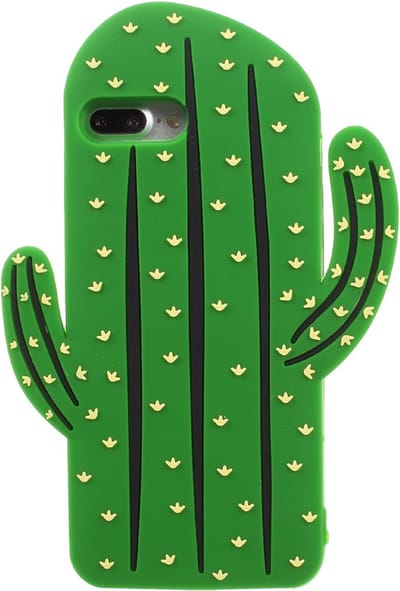 Peachy Silicone cactus case geschikt voor iPhone 7 Plus 8 Plus hoesje - Groen