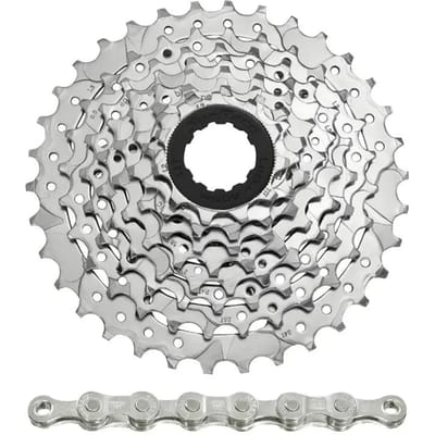 Cassette met ketting Sunrace M66 11-32 Shimano-Sram Nickel