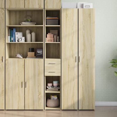 vidaXL - Hoge - kast - 30x42,5x185 - cm - bewerkt - hout - sonoma - eikenkleurig