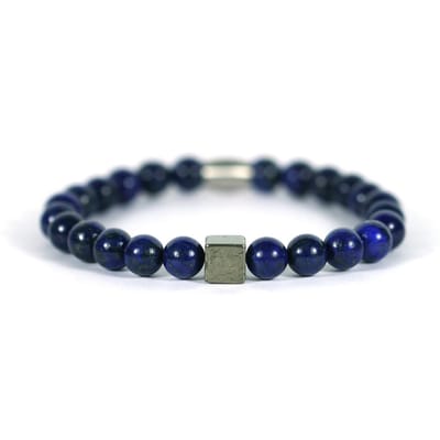 IbizaMen - IbizaMen - Heren - armband - Lapis Lazuli - pyrite - blok - 20cm
