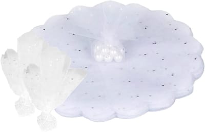 Tulle Circles in Wit - 70 Stuks Organza Ronde Vellen voor Bruiloft, Feestjes en Cadeaus, Perfect voor Snoep en Decoratie