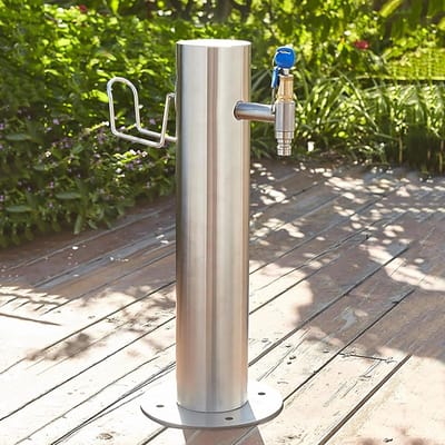 Tuinwaterkolom - Buitenfontein Kraan - Tuin Bewateren - Vorstbestendig Ontwerp - 86 cm Hoog - Zilver