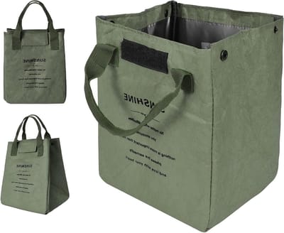 Koeltas met Sluiting 19 x 17 x 24 cm, Ideaal voor Picknicks, Werk en Buitenshuis, Herbruikbare Lunchtas in Groen