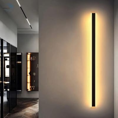 Moderne LED Wandlamp met 3 Kleurtemperaturen - 120CM Zwarte Hal Lamp voor Woonkamer, Slaapkamer en Trappenhuis