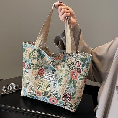 Bloementas met grote capaciteit voor dames Nieuwe trendy en modieuze crossbodytas voor dames Ins Niche Veelzijdige schoudertas beige