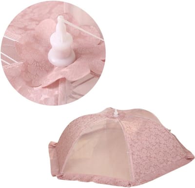Voedsel tent - Lace deksel - Buiten eten - Opvouwbaar ontwerp - 76x76x28 cm - Roze
