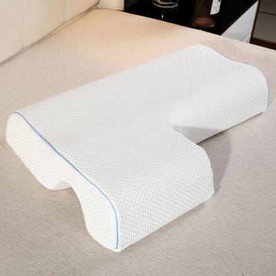 Oreiller Cuddle Arqué pour Couples avec Mousse à Mémoire à Rebond Lent et Respirante, Oreiller de Sommeil pour Anti-Pression, Protection des Mains, Cervical