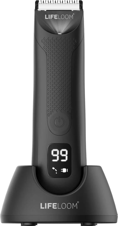 LifeLoom - Tondeuse - Body Grooming - Lichaamshaartrimmer Voor Mannen, Baardtrimmer Voor Mannen, Elektrische Schaamhaar- en Lieshaartrimmer Met Oplaadstation, Apparaat Waterdicht