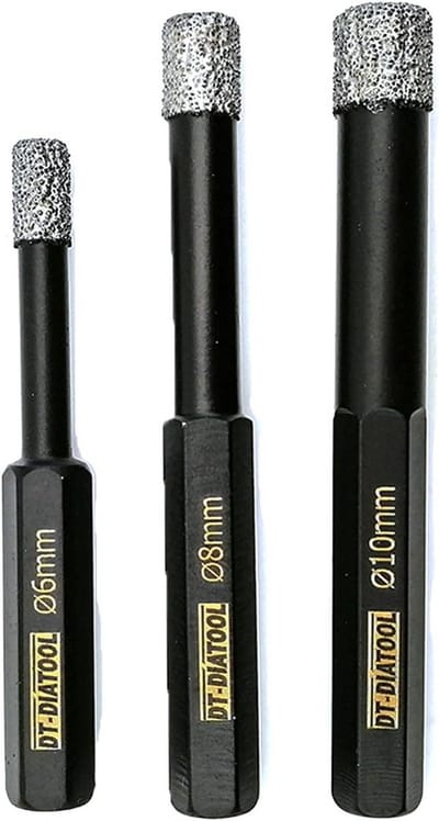 Diamant Boor Set 3-delig - Hex Schacht - Voor Tegel, Keramiek, Graniet en Glas