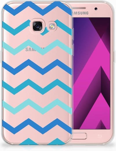Samsung Galaxy A3 2017 TPU bumper Zigzag Blauw