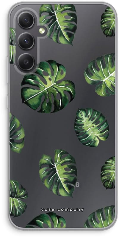 Case Company® - Hoesje geschikt voor Samsung Galaxy A34 hoesje - Tropische bladeren - Soft Cover Telefoonhoesje - Bescherming aan alle Kanten en Schermrand