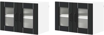 Keukenkast Set - Wandkast - Keuken Opbergen - Schuifdeuren - 60 cm breed - Zwart
