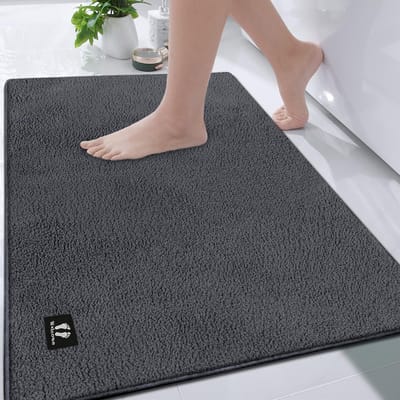 Antislip Badmat 120 x 80 cm - Zachte Microvezel Keukenvloermat, Machinewasbaar, Oeko-Tex 100 Gecertificeerd - Grijs