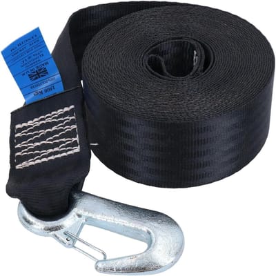 Lierband - Trailerband - Bootladen - Met Veiligheidsclip - 7 Meter - Zwart