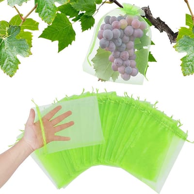 50 beschermzakjes voor druiven - 20 x 30 cm - beschermzakjes voor wijndruiven - ter bescherming tegen wespen, vogels, enz. (groen)