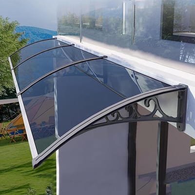 Luifel voor Deur - Regenkap Overkapping - Bescherming tegen Neerslag - 9999% UV Bescherming - 120x120cm - Grijs