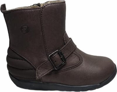 Falcotto rits bumper effen lederen laarsjes 1416 Bruin mt 19
