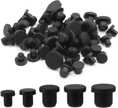Set van 50 Zwarte Siliconen Rubber Stoppen - Waterdicht, Flexibel en Zacht voor Knopen met een Binnen Diameter van 4-9,5 mm