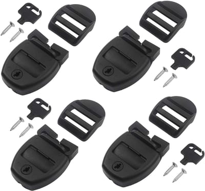 4 Sets Spa Afdekclip Slotset – Met 4 Sluitingen- 4 Schuifrails- 4 Sleutels en 8 Schroeven- Vervanging voor Spa en Hot Tub
