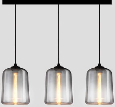 Smoke Glazen Hanglamp - 3 Houders  - Ø25 cm