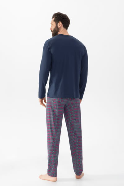 mey Herren Pyjama Lang Serie Red Tile