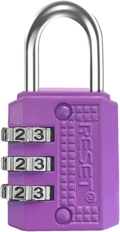 Mini Combinatieslot - Cijferslot Bagage - Bagage Beveiligen - Drie Cijfers - Compact Formaat - Paars