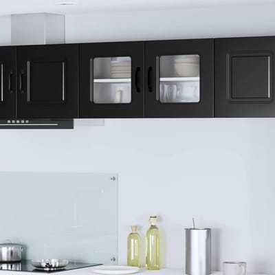 Keukenkast - Wandkast - Keuken Opbergen - Zwevend Design - 80 cm Breed - Zwart