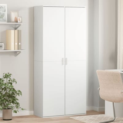 vidaXL - Hoge - kast - 80x35x180 - cm - bewerkt - hout - wit