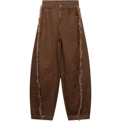 Ai&Ko Quinn Fringe Co 599 G Jeans Meisjes - Broek - Bruin - Maat 164