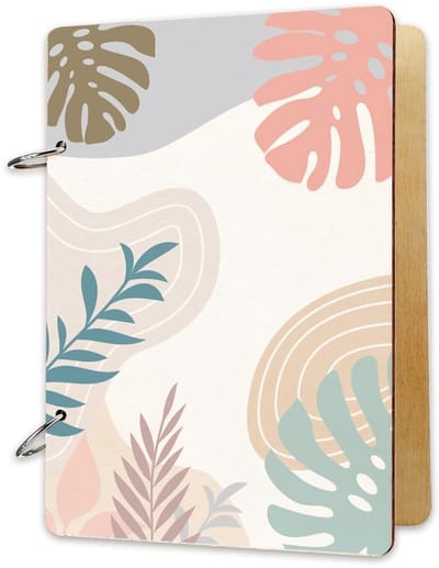 Solidchoice - Dailygoody - Houten Card Keeper - Wenskaart Organizer - Abstract Design - 24x16cm - Fotoalbum - Boheemse Bladeren - Geschikt voor Volwassenen - Gelege