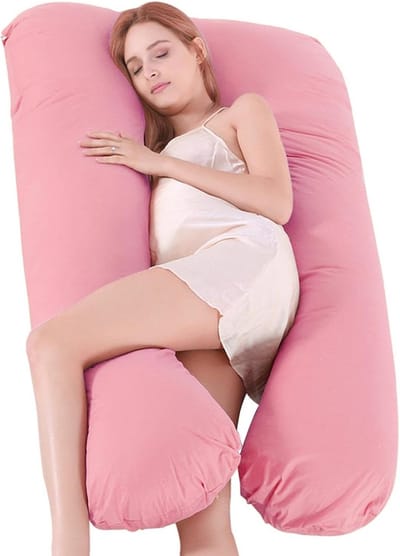 Lichaamskussen - Zwangerschapskussen - Comfortabel Slapen - Ergonomisch U-vorm - 130x70cm - Roze