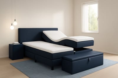 Fermo Hoog Laag Bed 1 Persoons/ Verzorgingsbed /Seniorenbed Elektrisch Verstelbaar 120x200 cm Donker Blauw/Montage optie/Made in NL