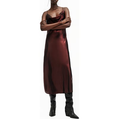 AllSaints Hadley Dress Metallic Red Taglia: 12 | Abiti Midi Outlet | Donna | Rosso