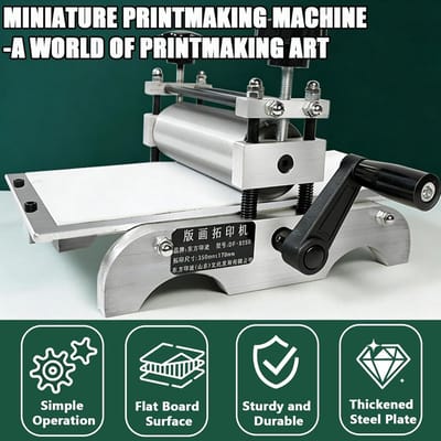 Handmatige Pers - Drukpers Machine - Kunst Printen - Precisie Schroeflift - 31 x 17 cm