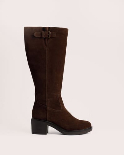 5PM Rachel High – Dames Knielaars Donkerbruin Suède – Hoog Model – Elegant & Comfortabel