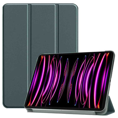 imoshion Tablet Hoes - Geschikt voor Apple iPad Pro 12.9 (2022) / Pro 12.9 (2021) / Pro 12.9 (2020) / Pro 12.9 (2018) - Trifold Bookcase - Donkergroen