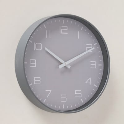 Wandklok Simplex 30 cm aluminium grijs