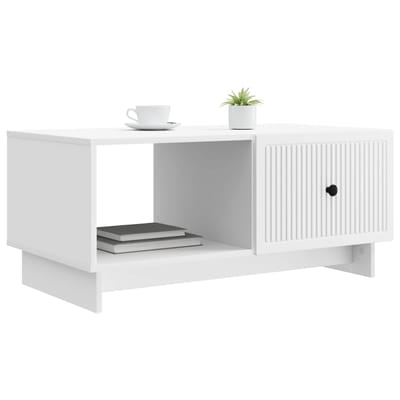vidaXL - Salontafel - Wit - 90 - x - 50 - x - 40 - cm - Bewerkt - hout