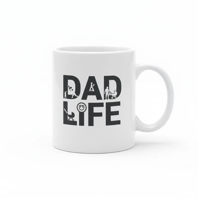 Dad Life Witte Mok 330ml – Leuk Vaderleven Icoon Design Cadeau voor Nieuwe en Ervaren Vaders