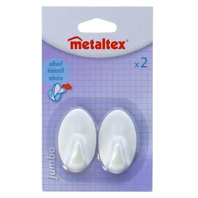 Metaltex Ophanghaak 7,3 X 4,6 Cm Wit 2 Stuks