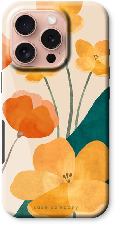 Case Company® - Hoesje geschikt voor iPhone 16 Pro hoesje - Amber bloom 2 - Tough Case - Maximale Bescherming alle Kanten en Schermrand