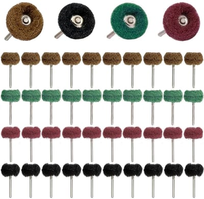 Set van 40 Polijstschijven 25 mm met verschillende korrelgroottes voor Dremel, Geschikt voor Metaal, Hout en Glas, Polijsten en Schuren Accessoires